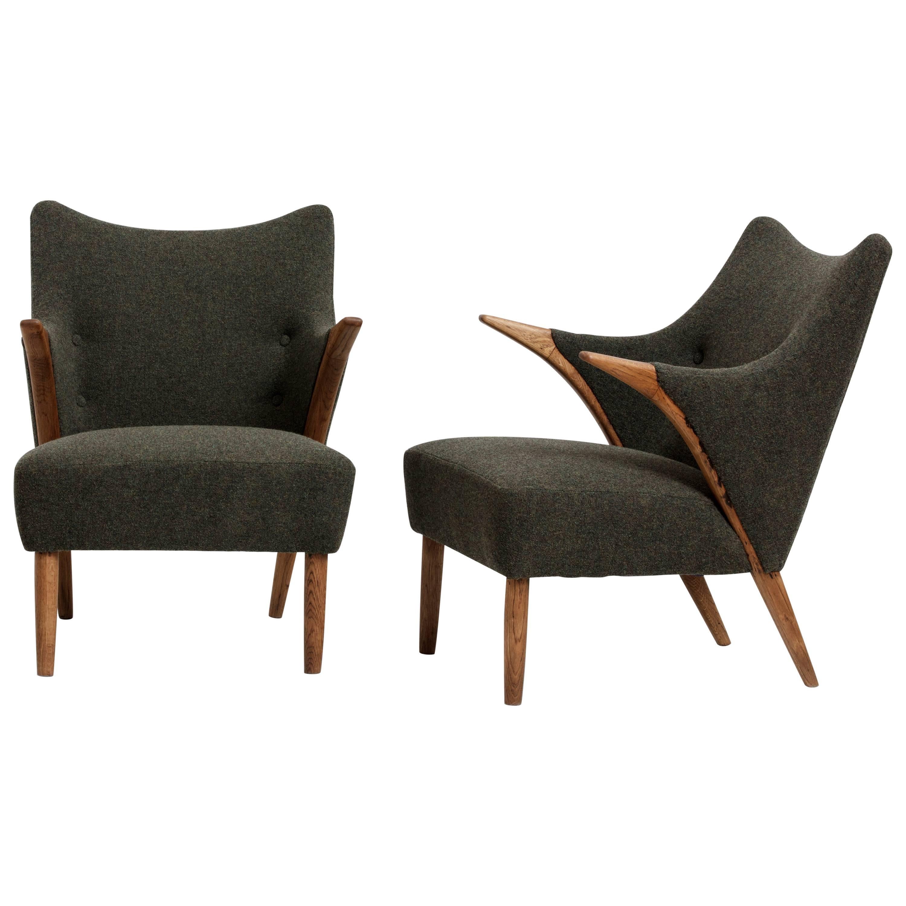 Pair of Easy Chairs Designed by Svend Skipper, 1960s For Sale