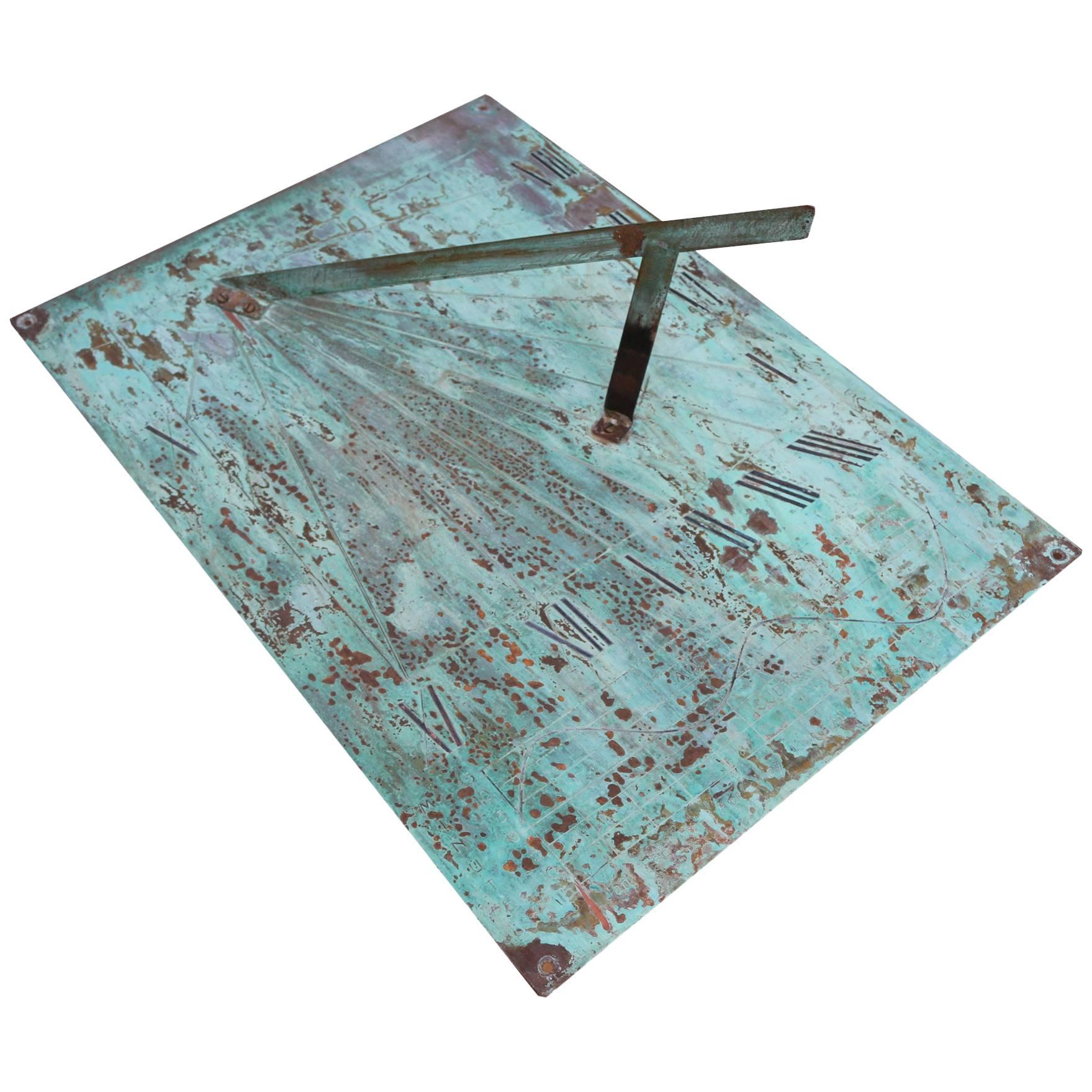 20th Century Wall-Mounted Copper Sundial