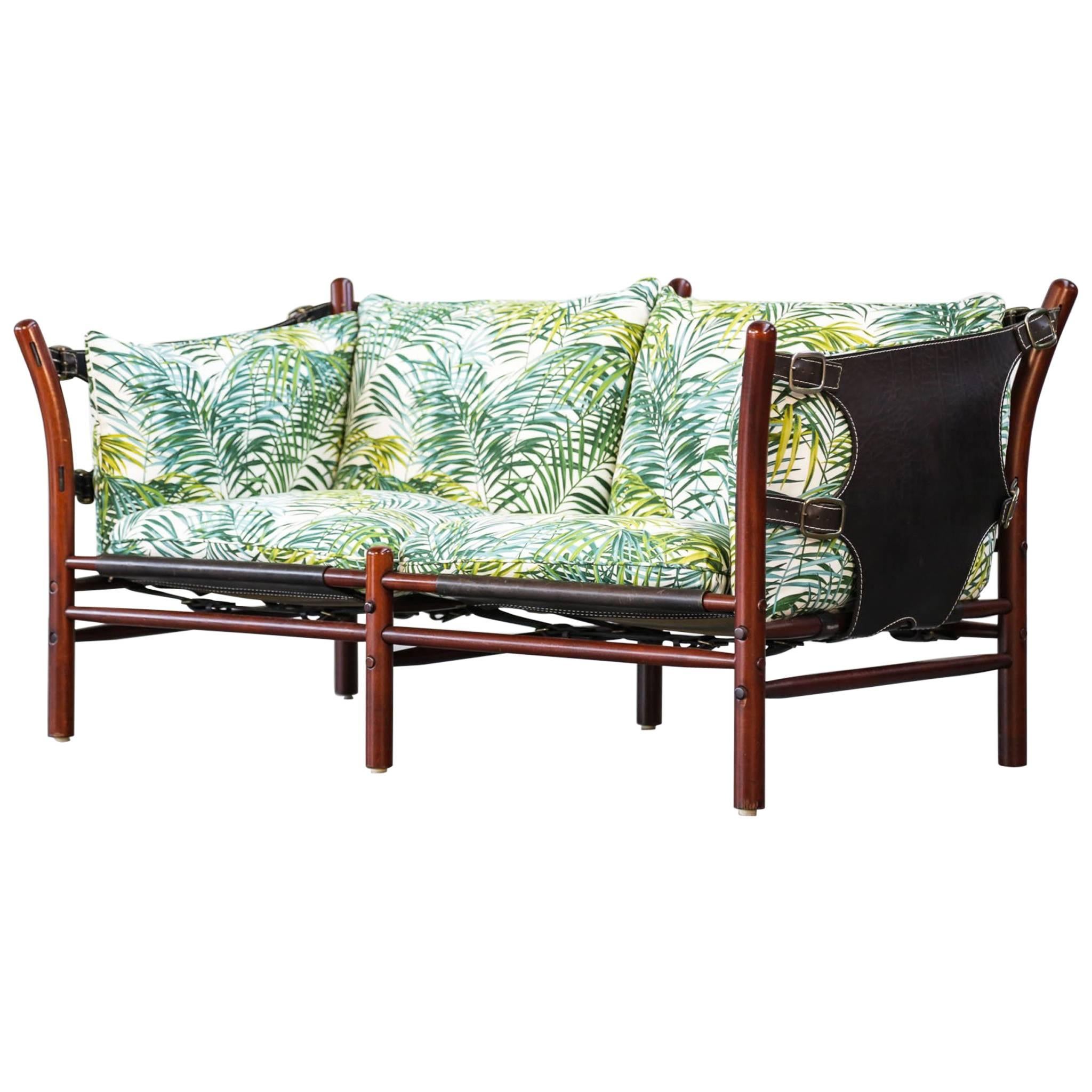Arne Norell Safari Sofa Tropical Swedish 1960 Leather Bench For Sale