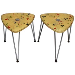 Mid Century Modern Vintage Pair Duo Stools Plastic Talos, 1950s, Vienna