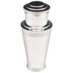 Art Deco Keith Murray Silver Plate Cocktail Shaker