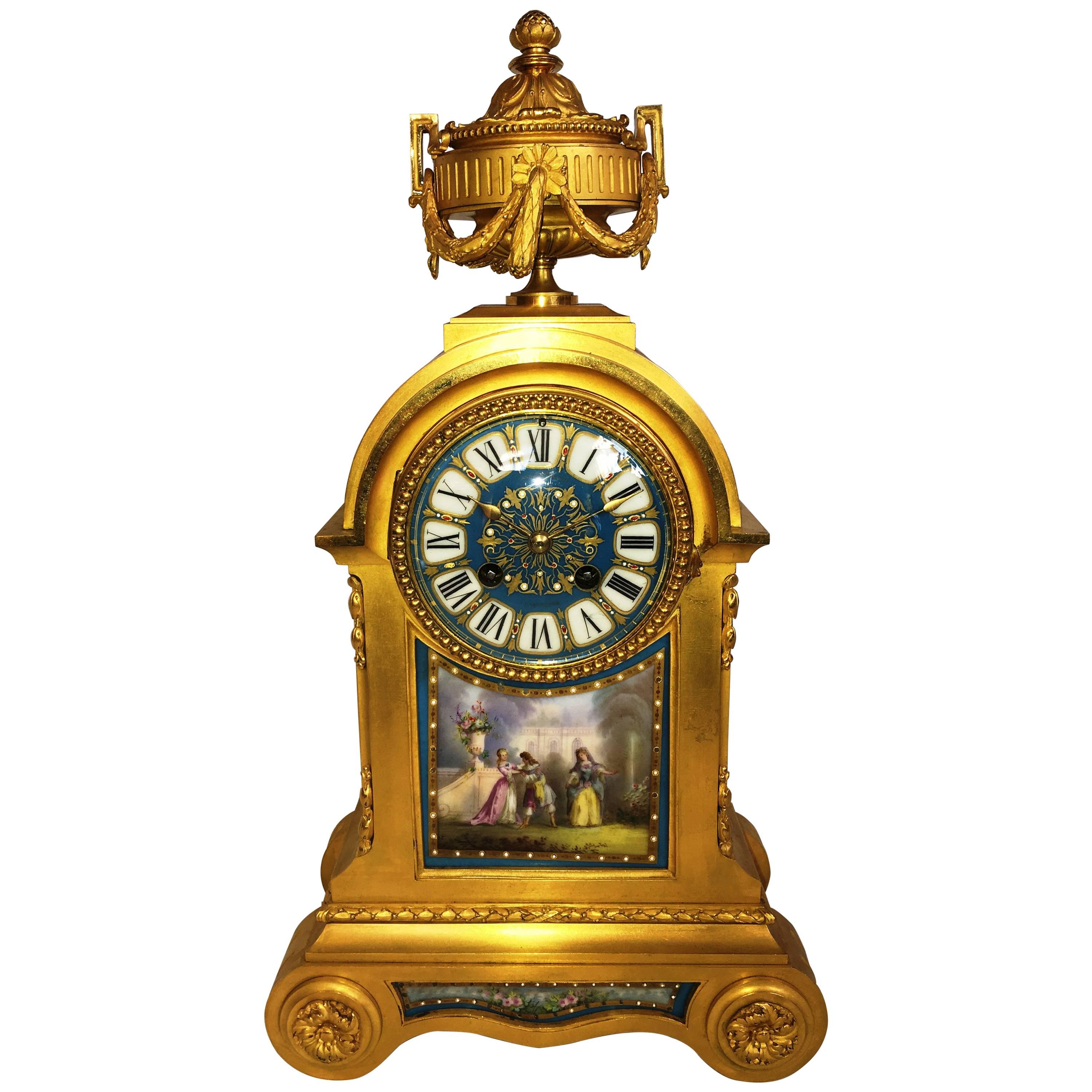 French Louis XVI Style Mantel Clock, 19th Century For Sale