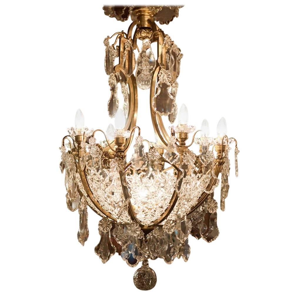 19th Century French Bronze Bag Style Chandelier, 12-Light For Sale