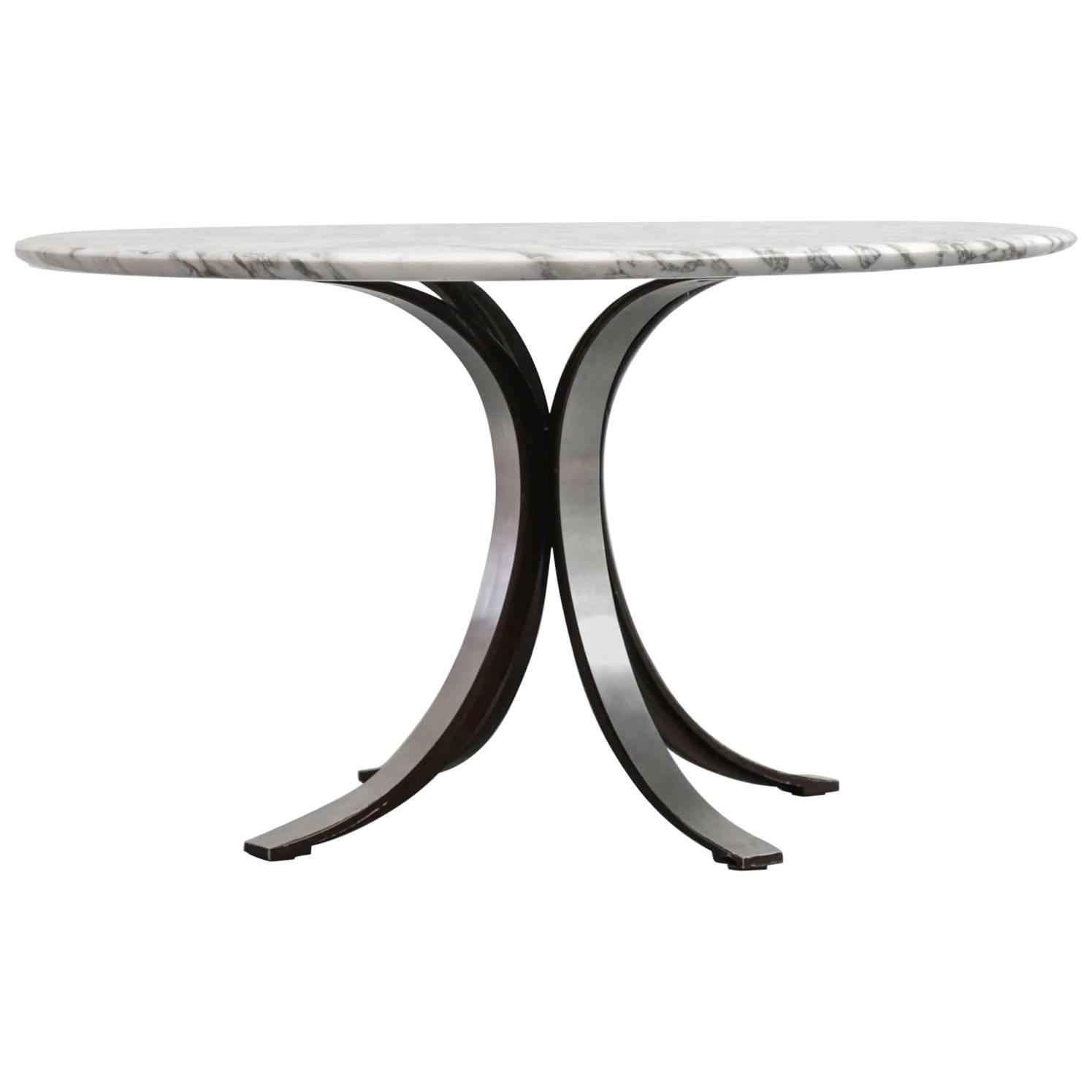 Dining Table by Osvaldo Borsani Carrare Marble Itaian Design Vintage Techno