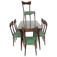 Table with Six Chairs in the Manner of Ico Parisi, 1950s, Italy