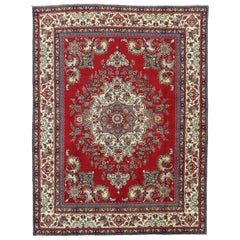 Tapis persan vintage de Tabriz avec style colonial et fédéral traditionnel