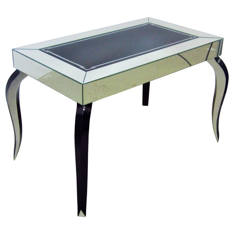 Art Deco Side Table Mirror And Silver Leaf France 1935 For At Art Deco Side Table Mirror And Silver Leaf France 1935 For