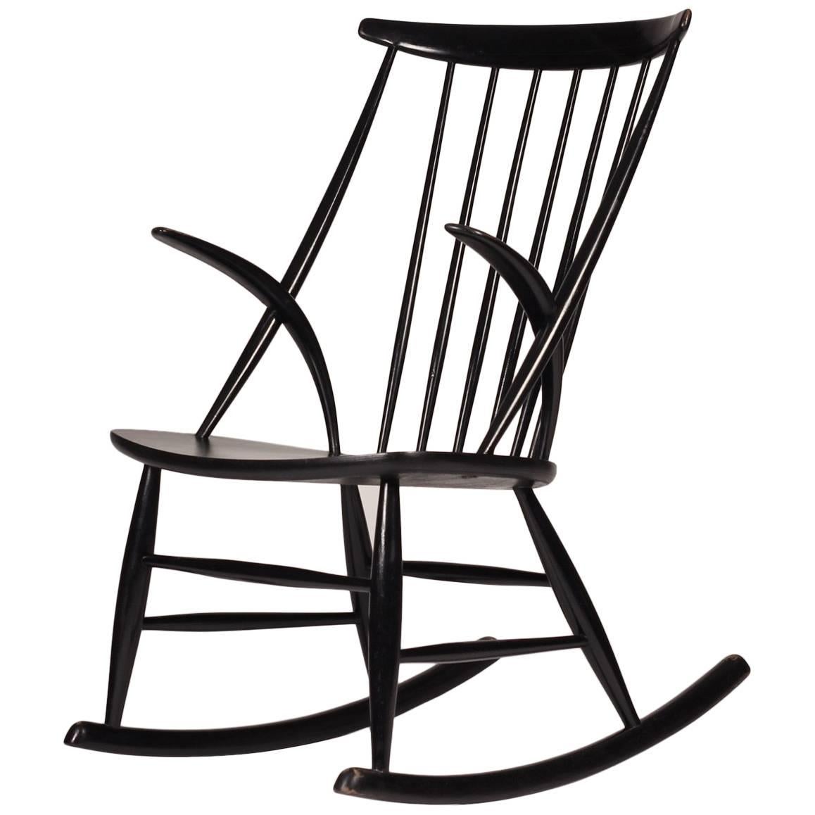 Scandinavian Modern Rocking Chair by Illum Wikkelsø, 1960s