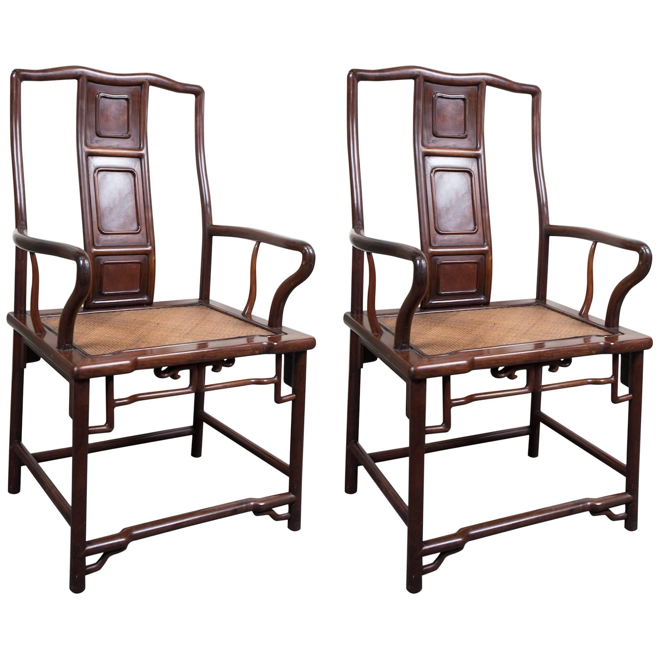 Pair of Quality 19th Chinese Armchairs