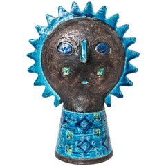 Aldo Londi and Bitossi Double-Sided Sun Head Sculpture