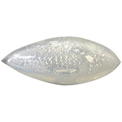 Arioi Glass Art Object by DLeuci Studio Contemporary Silver Foil Sculpture