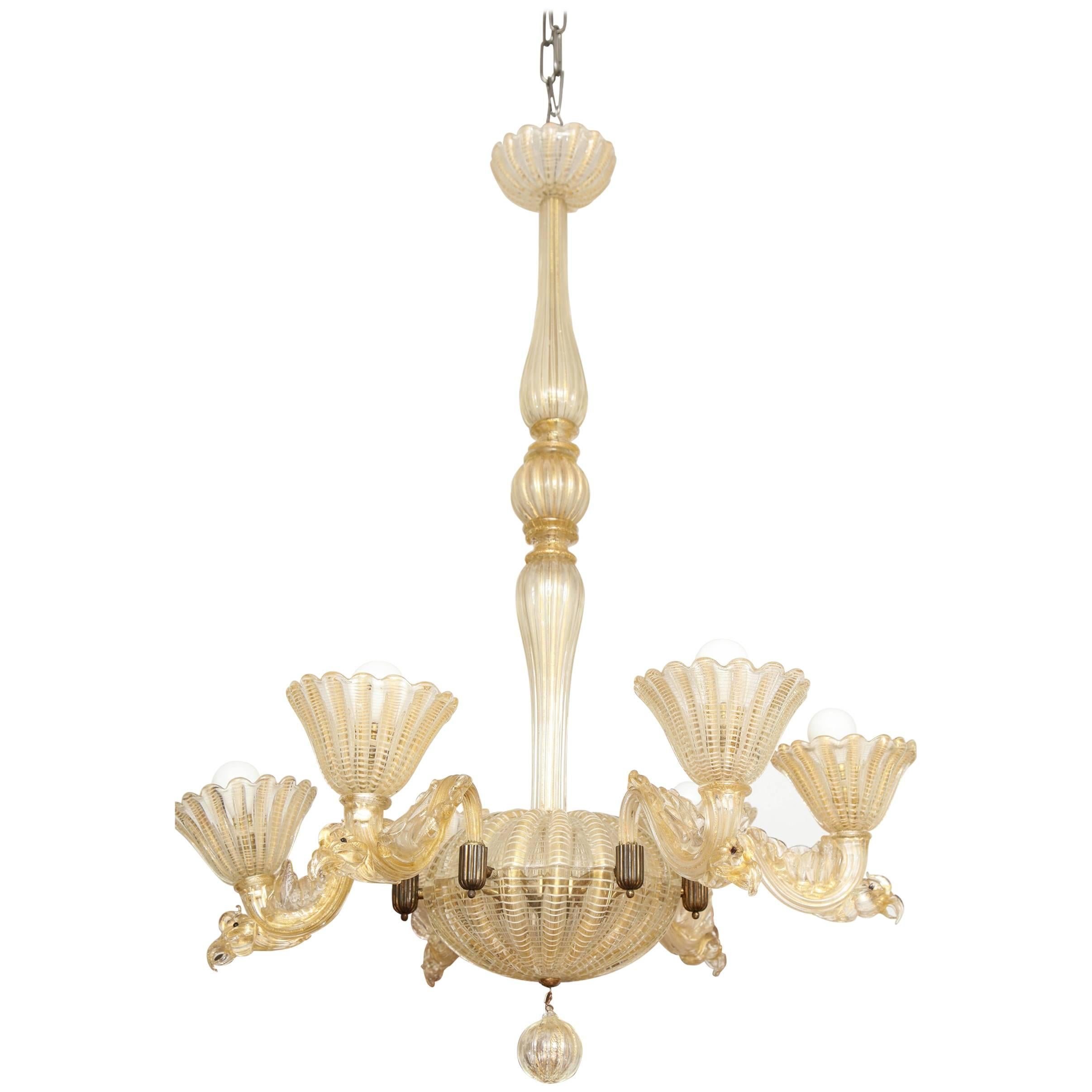 Barovier & Toso Chandelier Made in Venice, 1935 For Sale