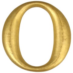 Antique Old English Gilded Letter "O" from an Old Store Sign