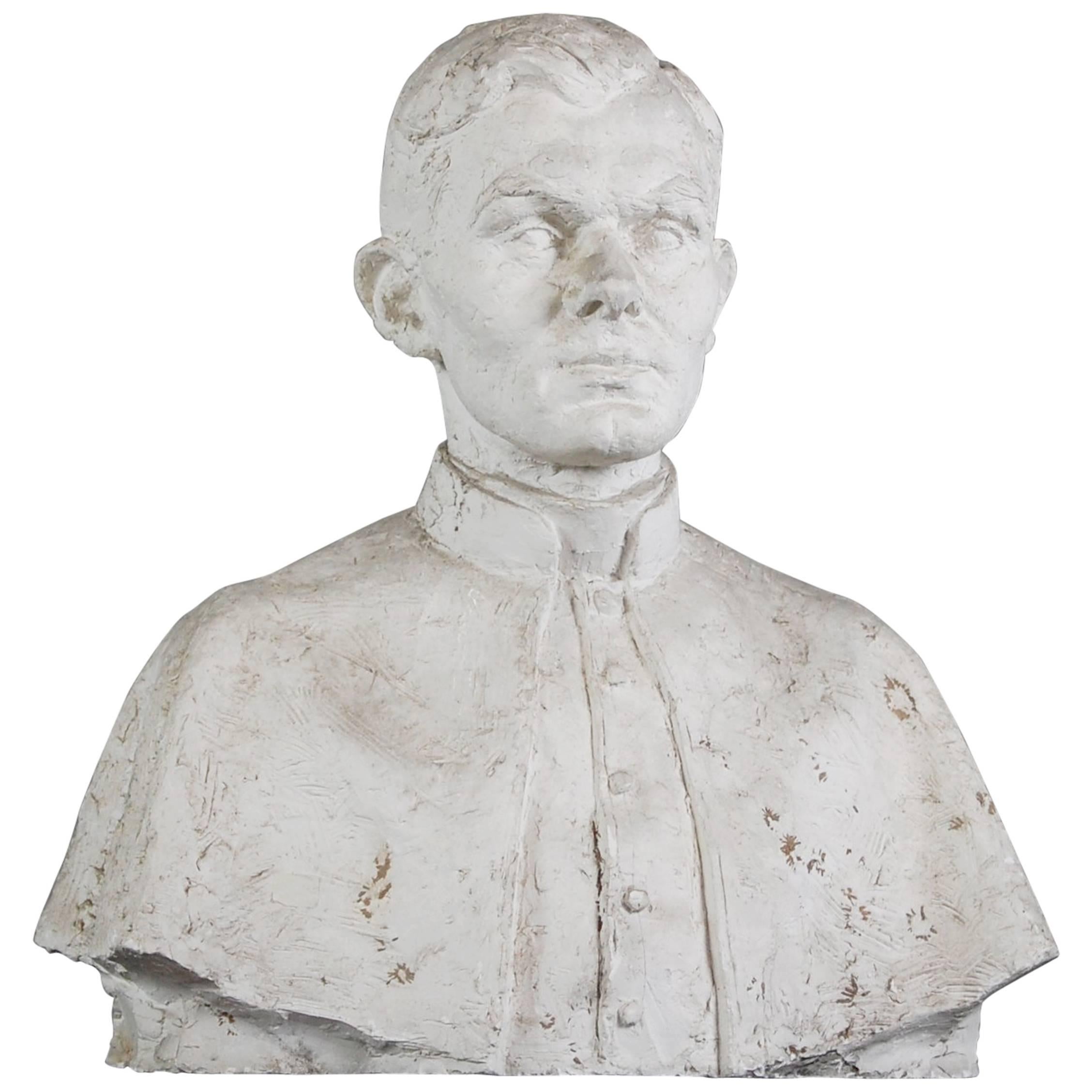 Early 20th Century Plaster Bust of Gentleman
