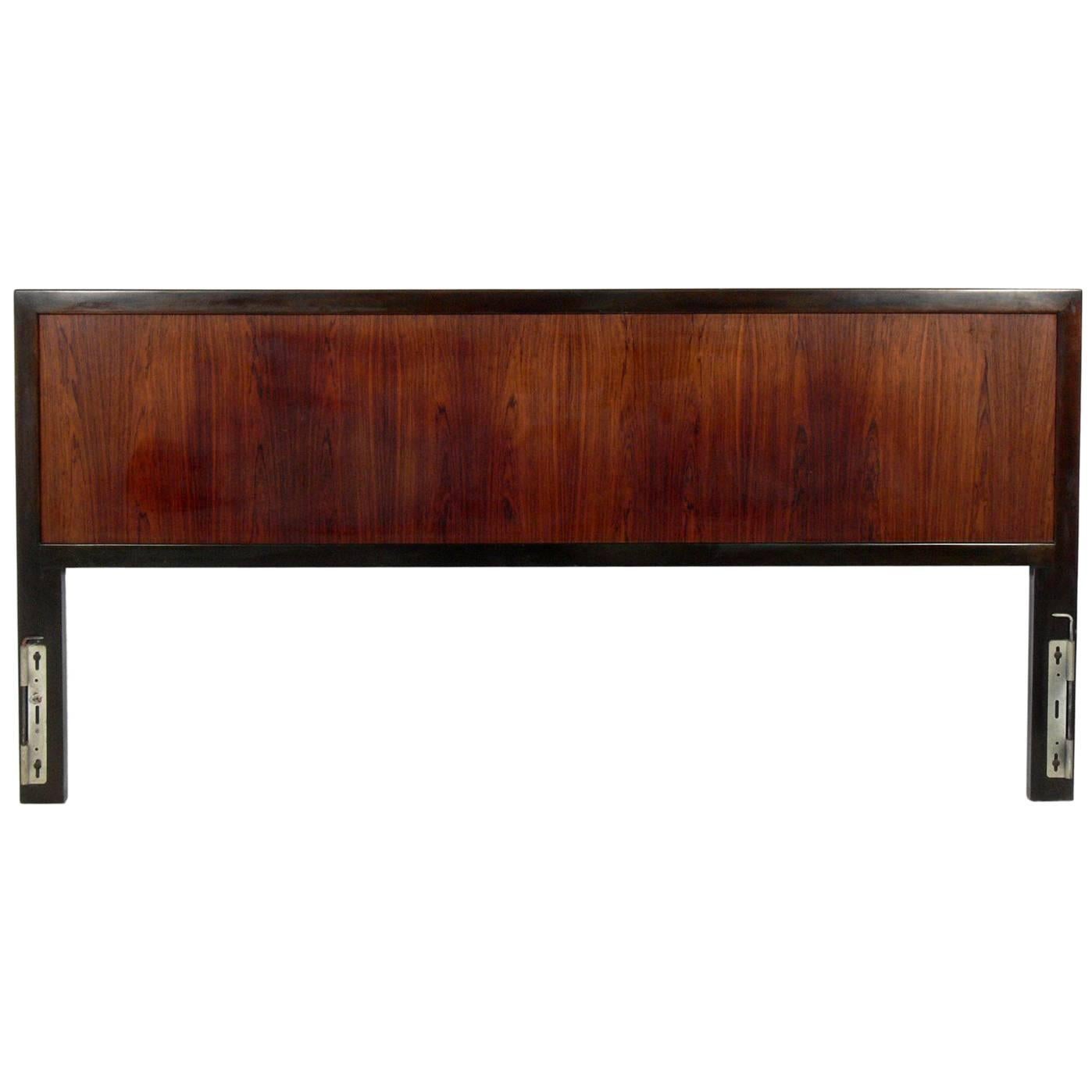 Clean Lined Rosewood Headboard by Harvey Probber - King Size