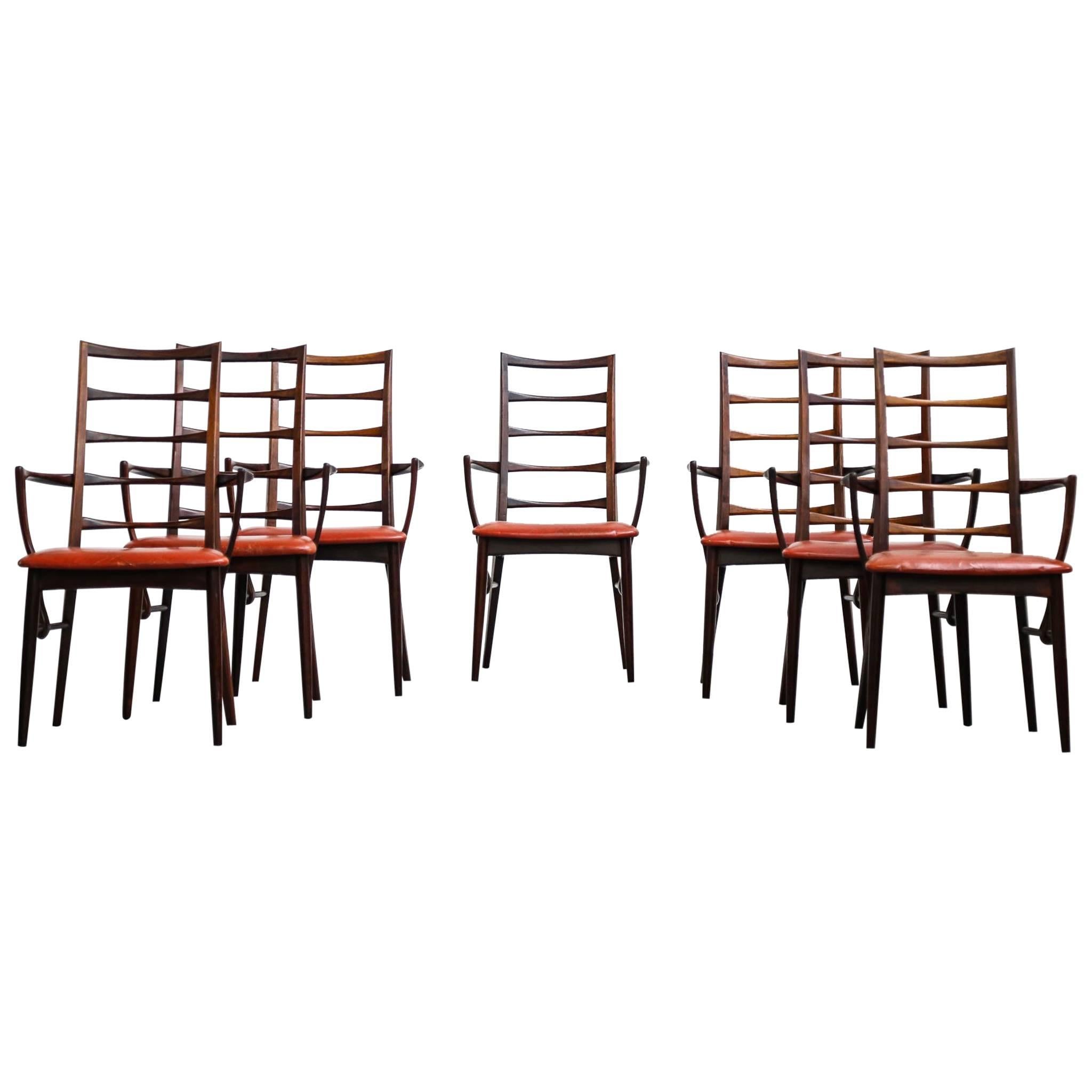 Danish Chairs Niels Kofoed Scandinavian Rosewood Dinning Armchairs Design For Sale