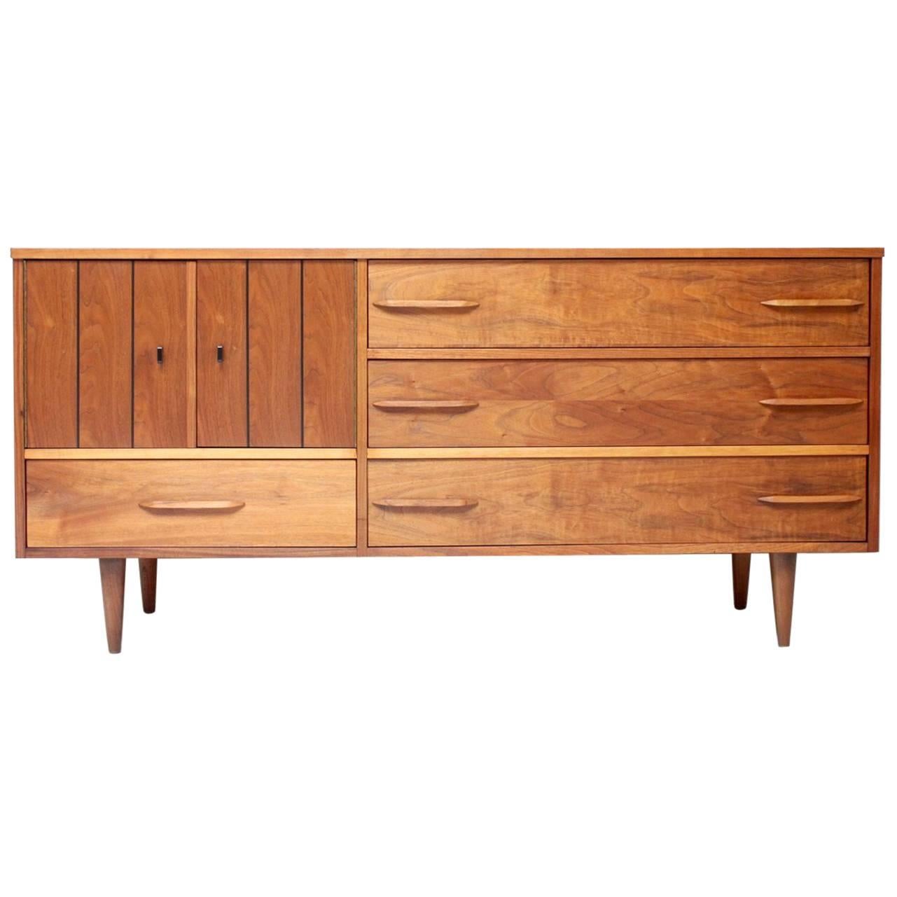 Walnut Midcentury Credenza For Sale