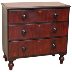 Pine Faux Mahogany Chest of Drawers