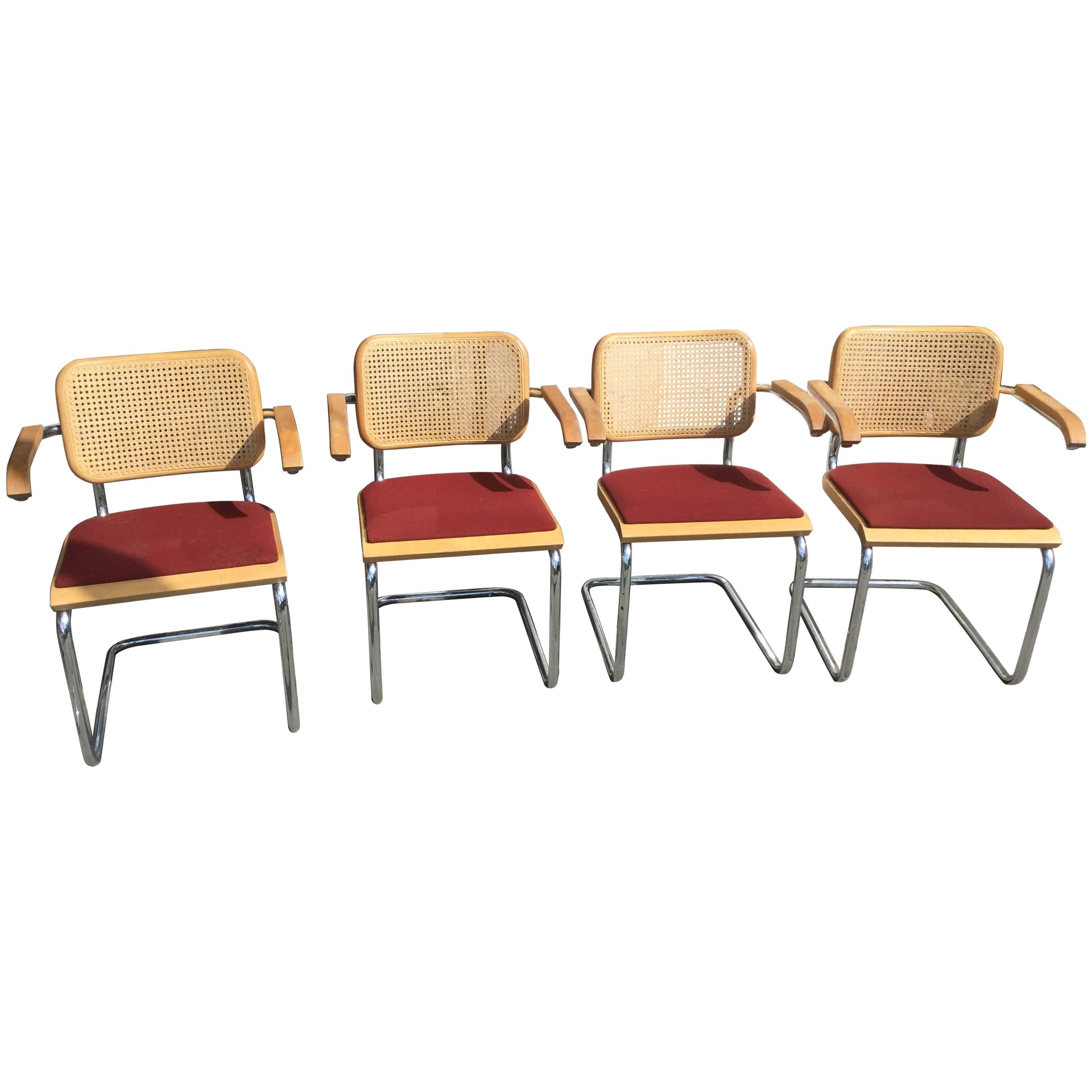 Eight Early Marcel Breuer Cesca Chairs by Thonet MCM For Sale