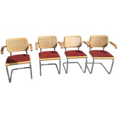 Eight Early Marcel Breuer Cesca Chairs by Thonet MCM