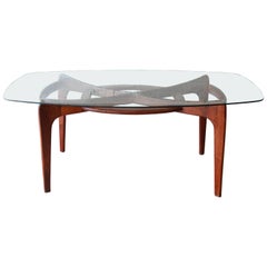 Adrian Pearsall for Craft Associates Sculpted Walnut and Glass Dining Table