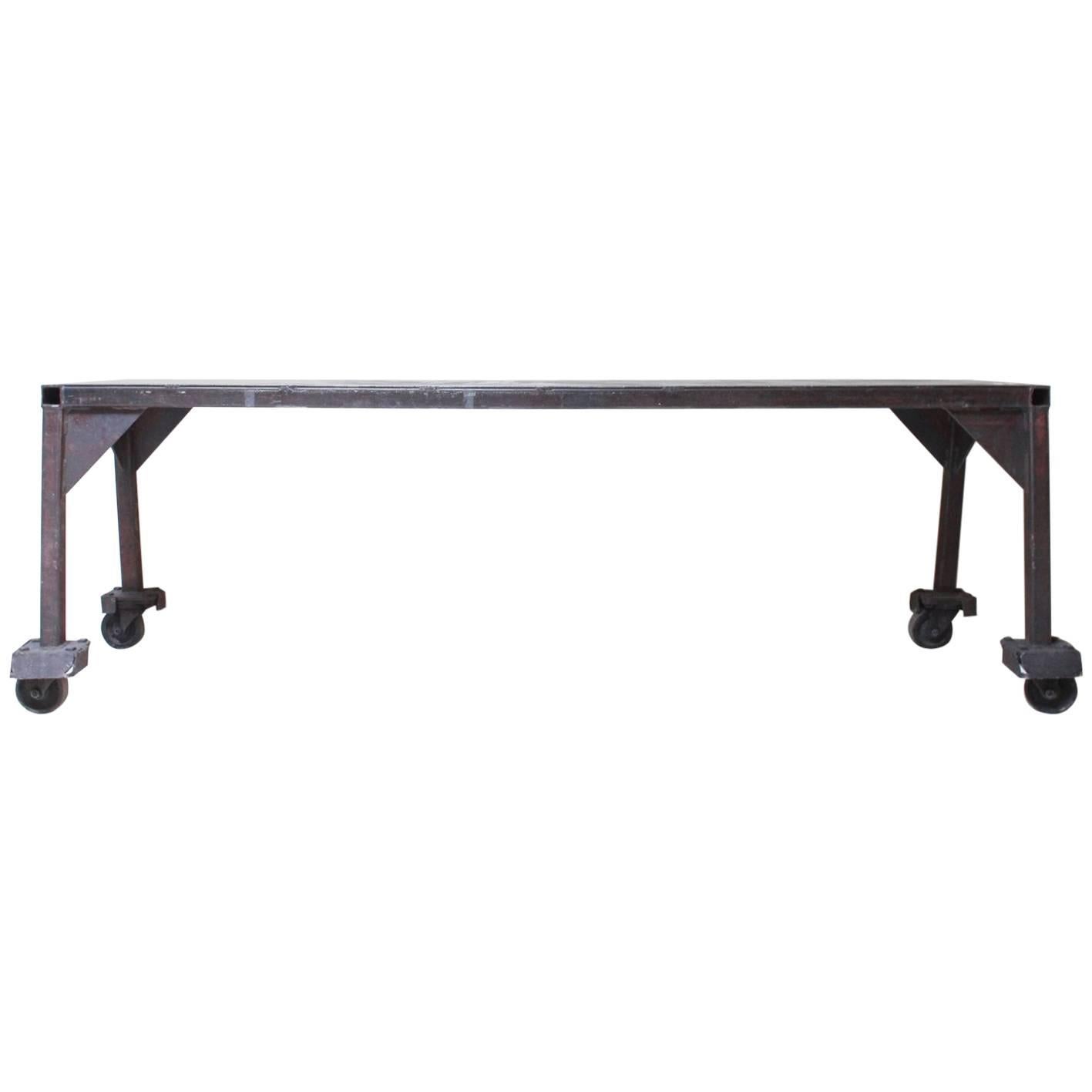 Industrial Metal Table For Sale