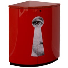 Fornasetti Corner Cabinet, Serratura, Red