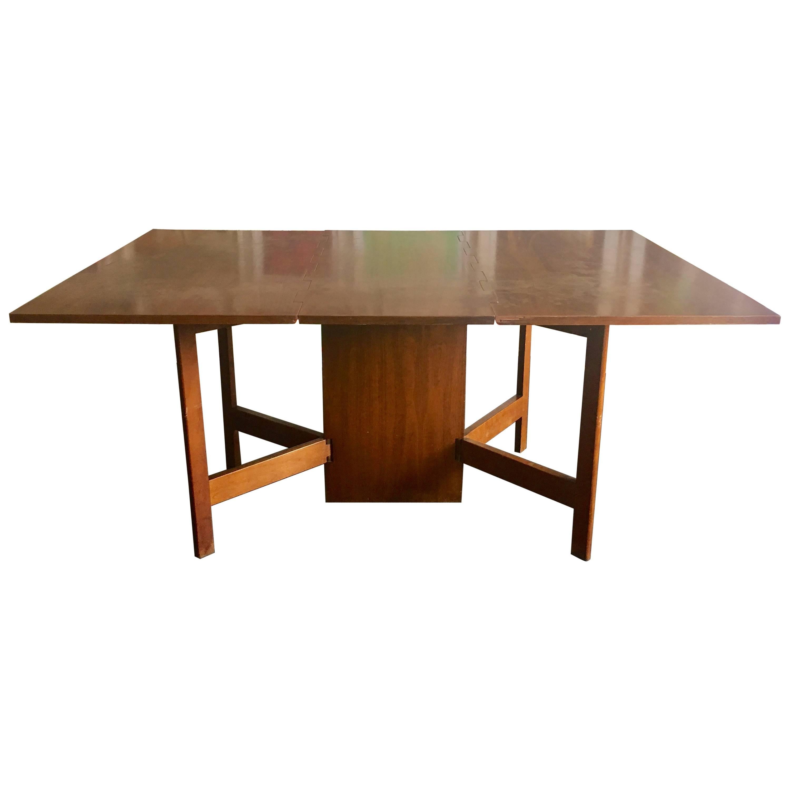 George Nelson Walnut Gate-Leg Dining Table by Herman Miller