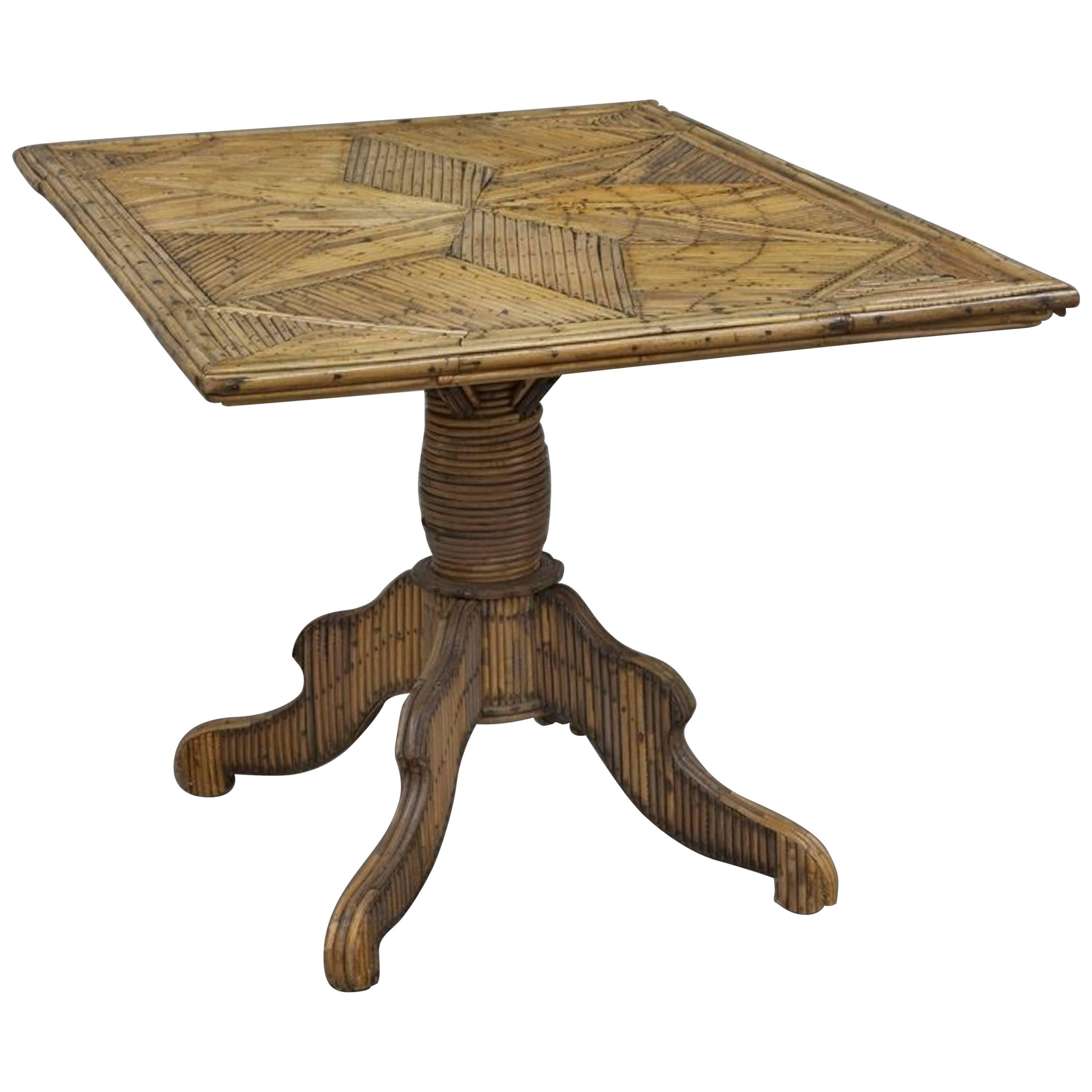 Unique Rustic Style Centre Table Composed of Reeds For Sale