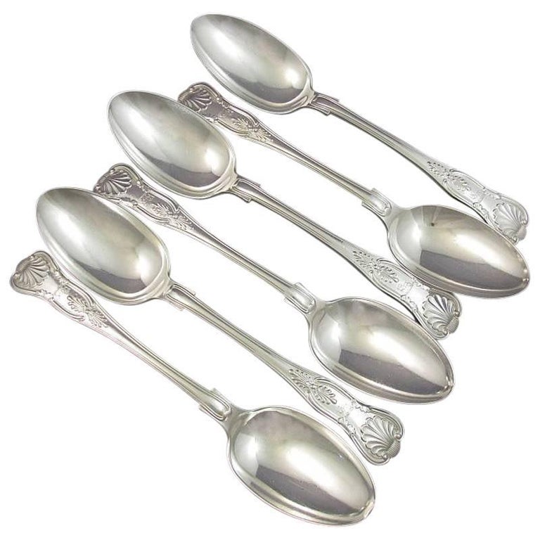 Set of Six Kings Pattern Silver Tablespoons For Sale at 1stDibs