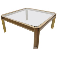 Peter Ghyzcy T09 Brass and Glass Industrial Style Coffee Table 4