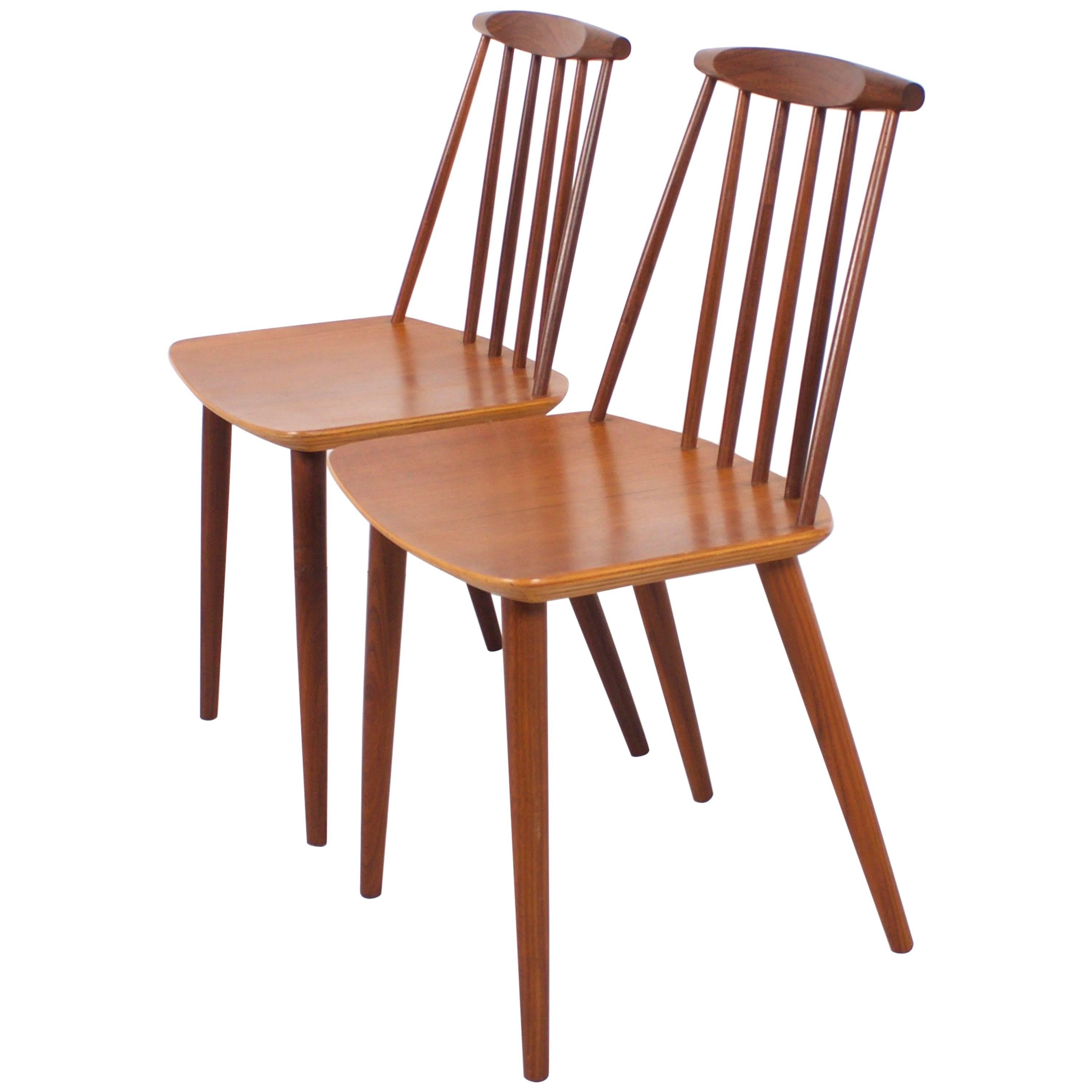 Pair of Teak Folke Palsson J77 Chairs for FDB Møbelfabrik For Sale