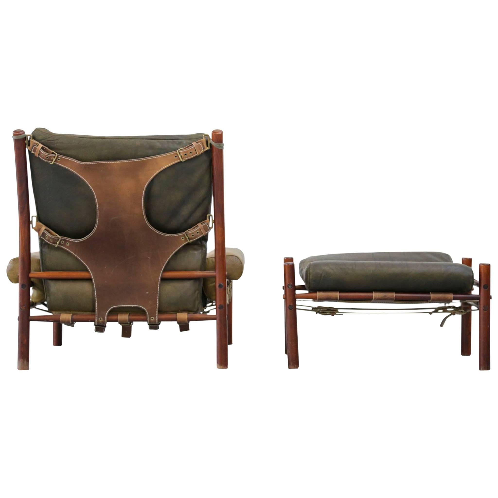Arne Norell Easy Chair and Ottoman Model Inca 1960s, Sweden, Danish