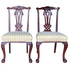 19th Century Danish Chippendale Style Side Chairs