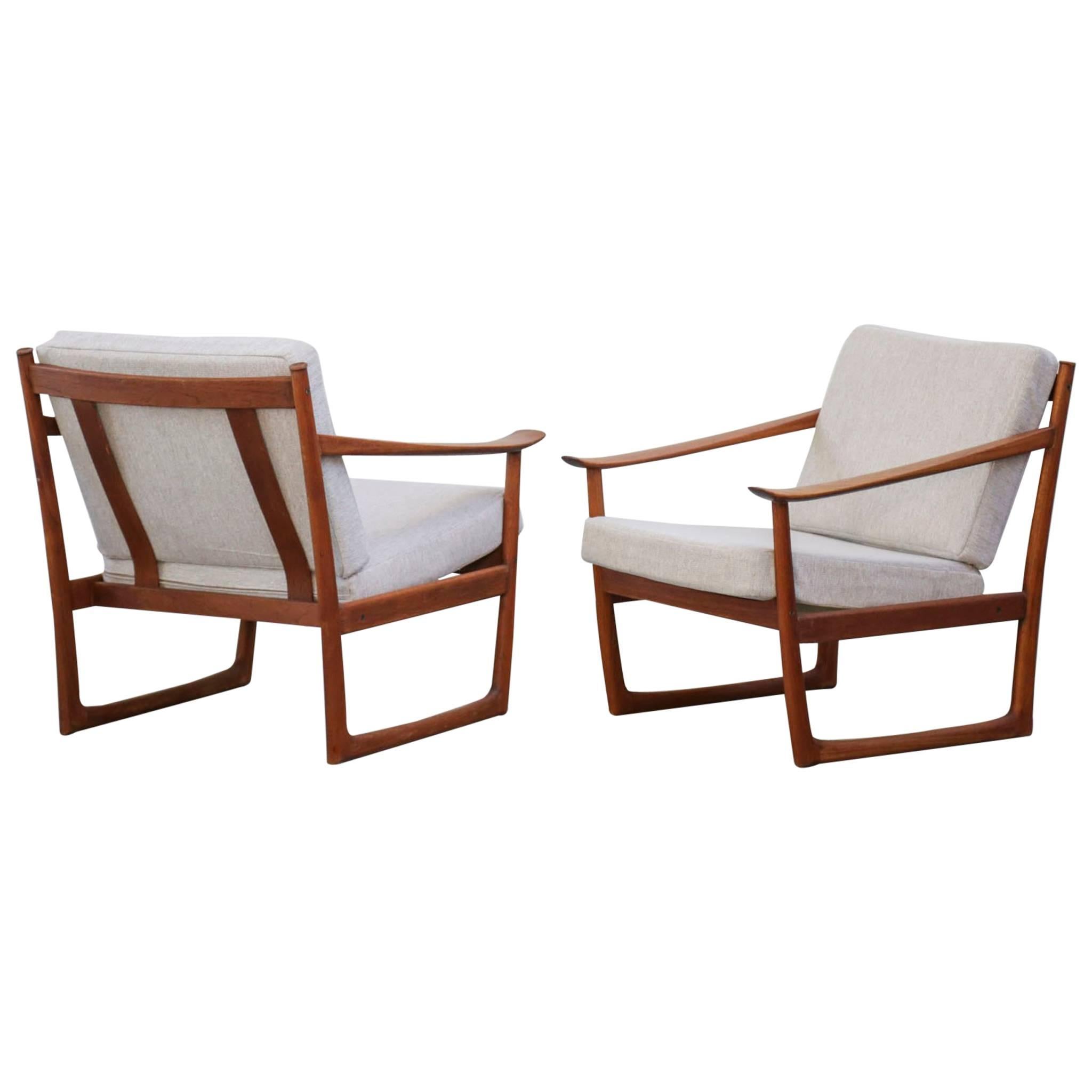 Pair of Danish Modern Lounge Chair Peter Hvidt & Orla Mølgaard FD130