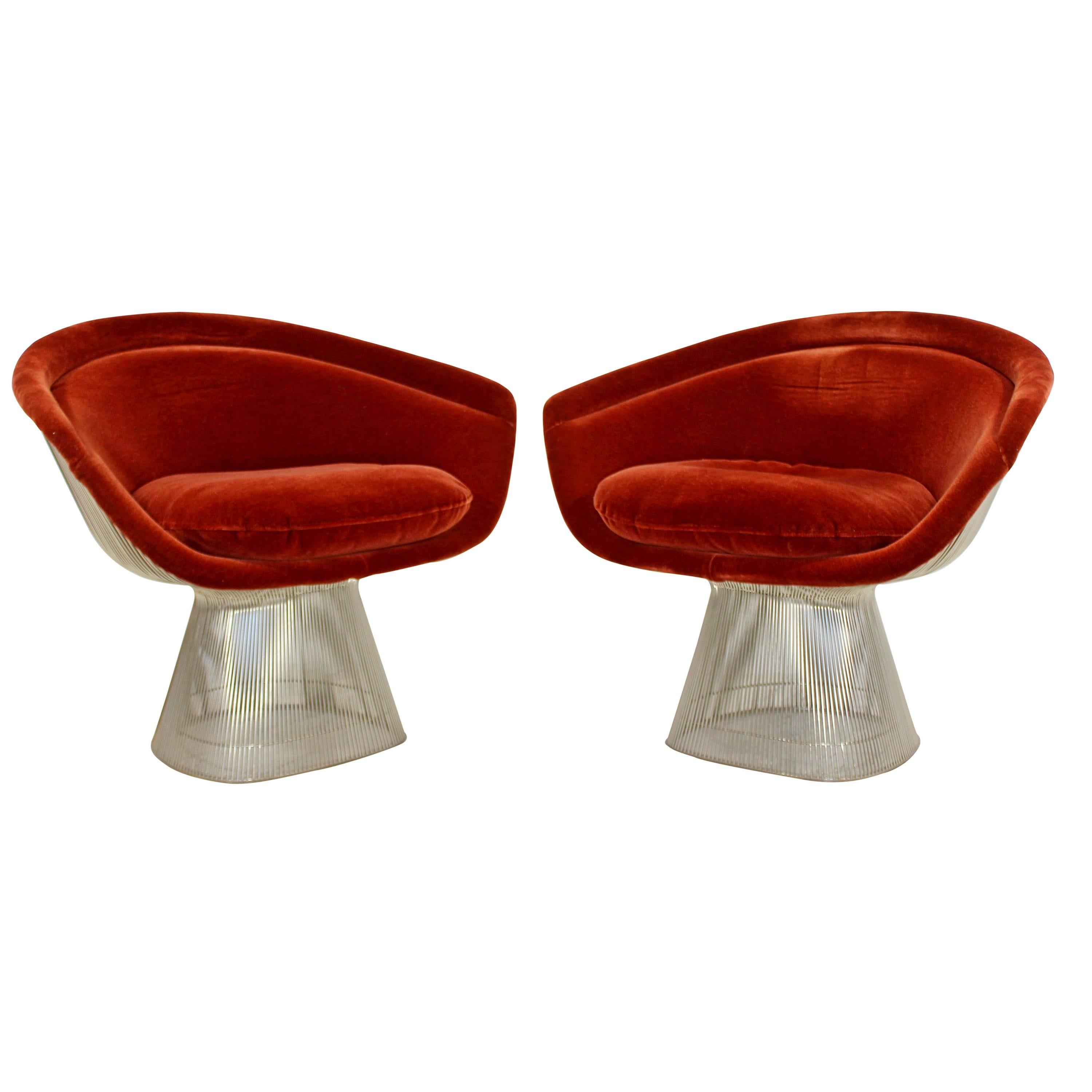 Mid-Century Modern Pair of Original, 1960s Warren Platner Knoll Lounge Chairs