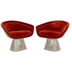 Mid-Century Modern Pair of Original, 1960s Warren Platner Knoll Lounge Chairs