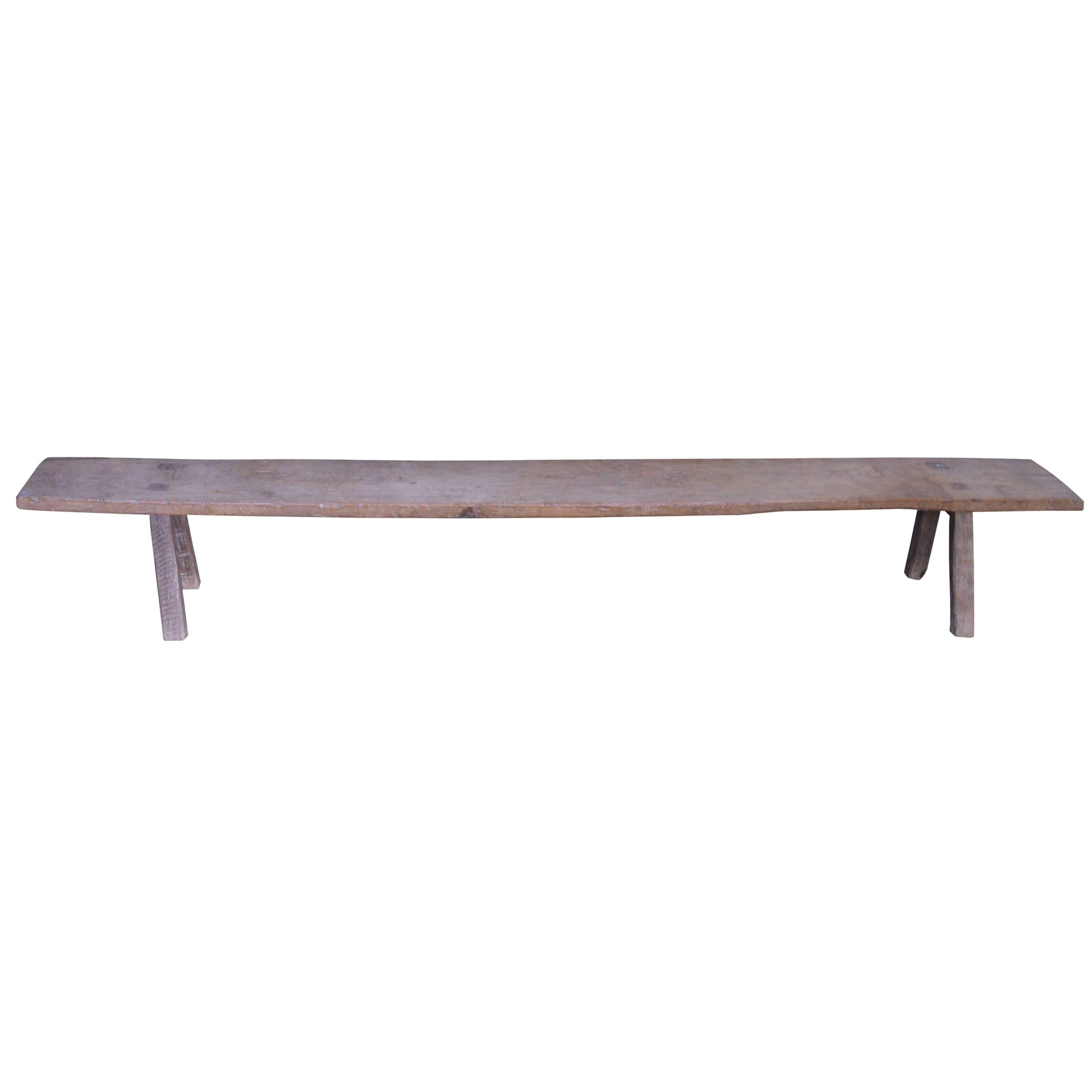 Andrianna Shamaris Antique Teak Wood Long Bench or Shelf