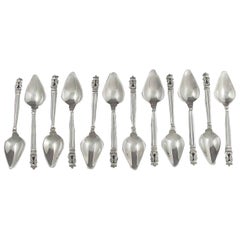 12 Georg Jensen Acorn Fruit Spoons