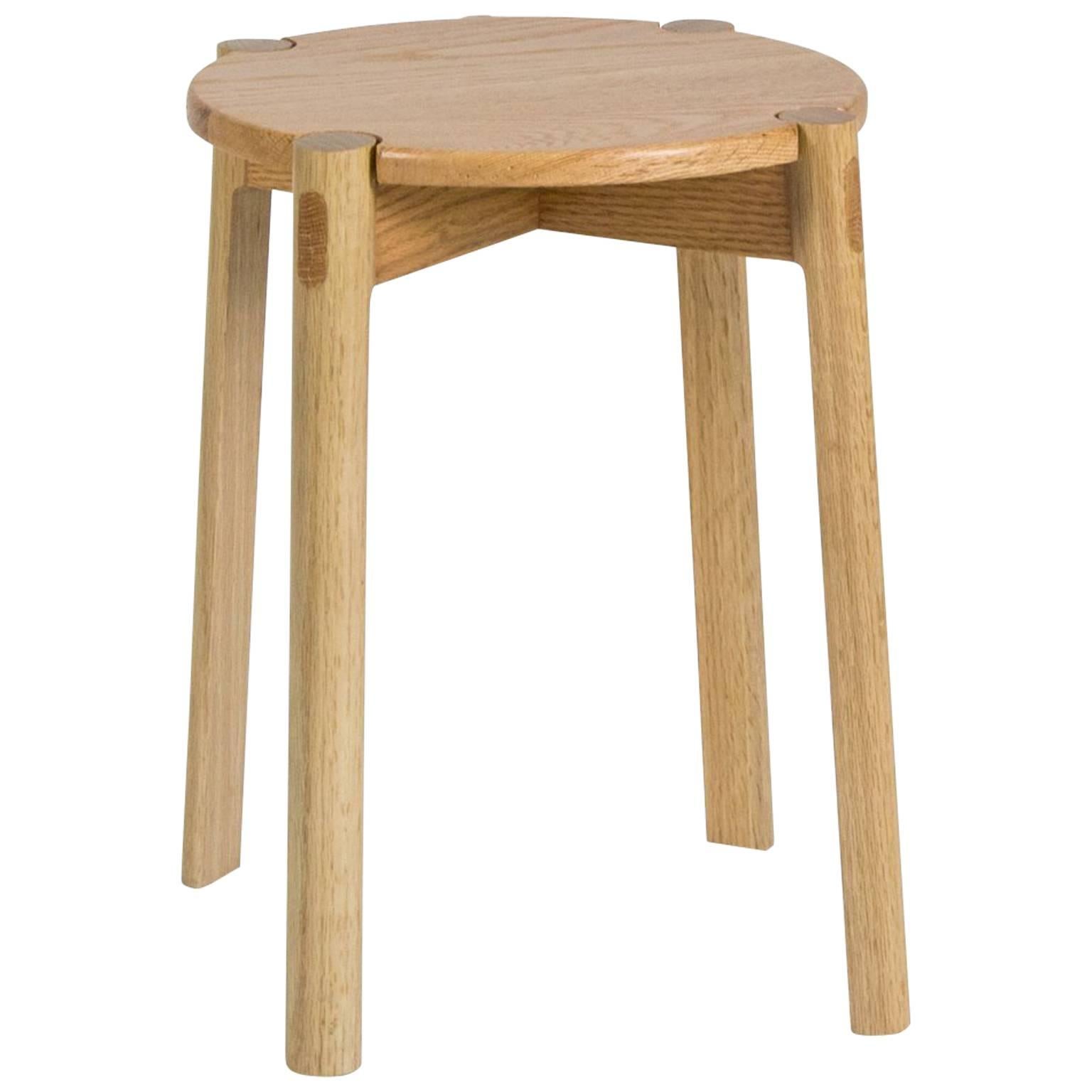 Contemporary Danish Style Wooden Stool For Sale
