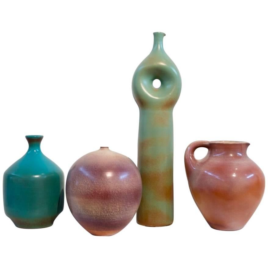 Suzanne Ramie, Madoura, Four Colorful Ceramics For Sale