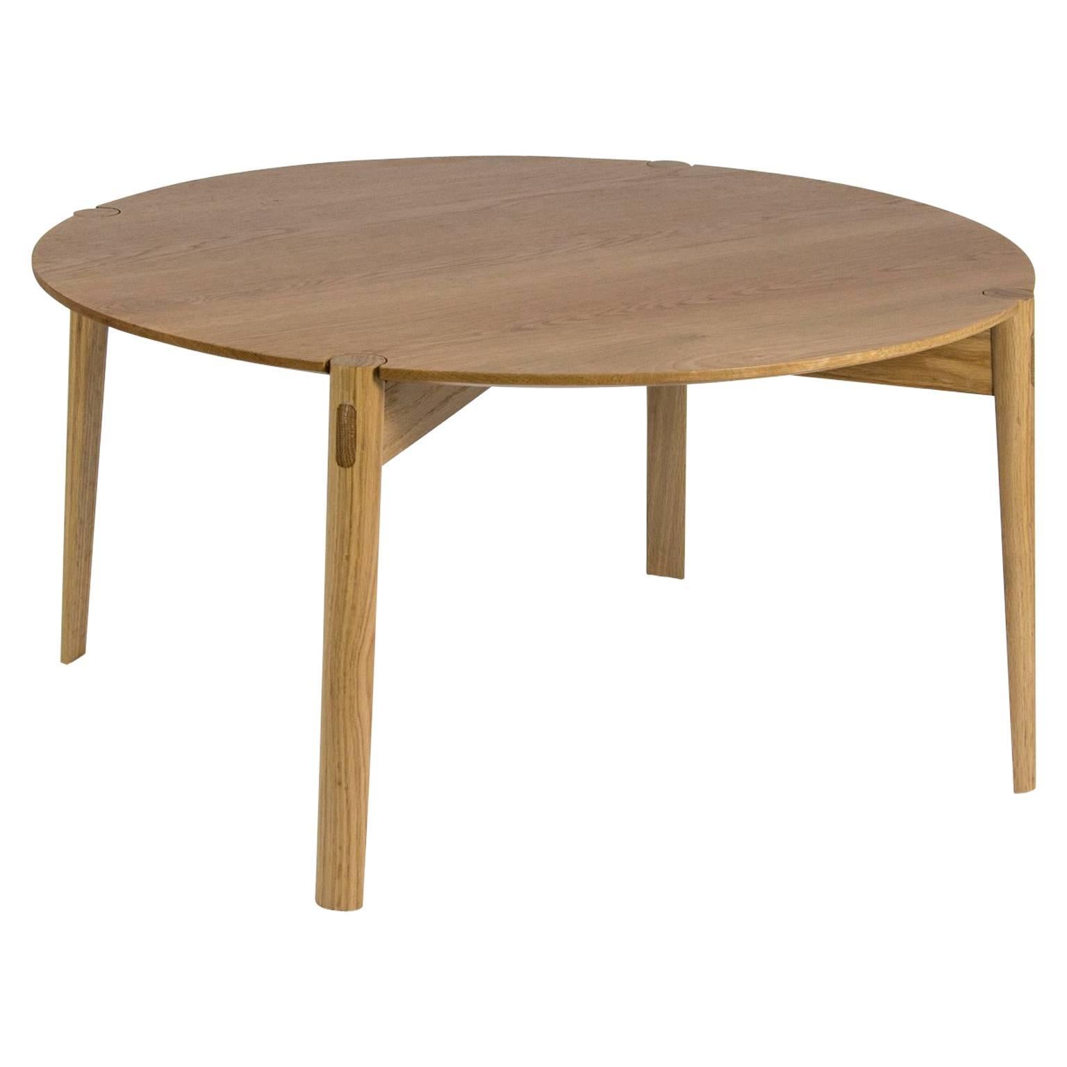 Danish Style Coffee Table, Solid Oak Table For Sale