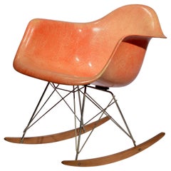 Rope Edge Zenith RAR Rocker by Charles & Ray Eames in Orange