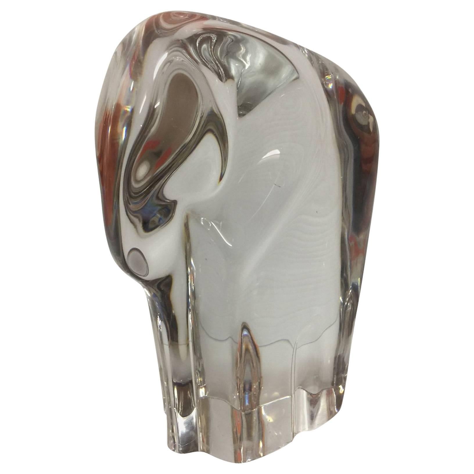 Modernist Crystal Elephant by Olle Alberius for Orrefors