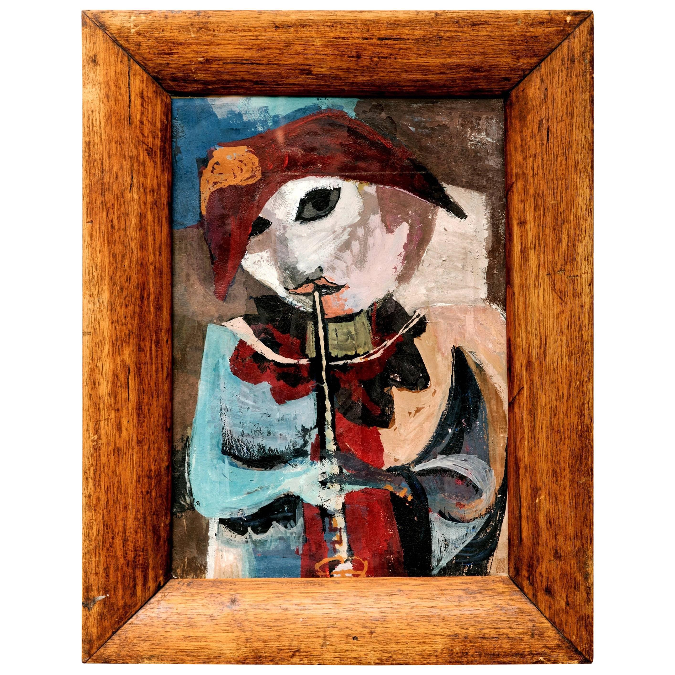 Folk Art Painting of a Musician