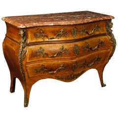 20th Century French Chest of Drawers with Marble Top in Louis XV Style