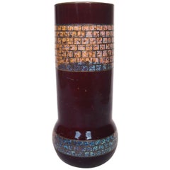 Bohemian Art Nouveau 
Metal Look
 Glass Vase by Carl Goldberg circa 1900