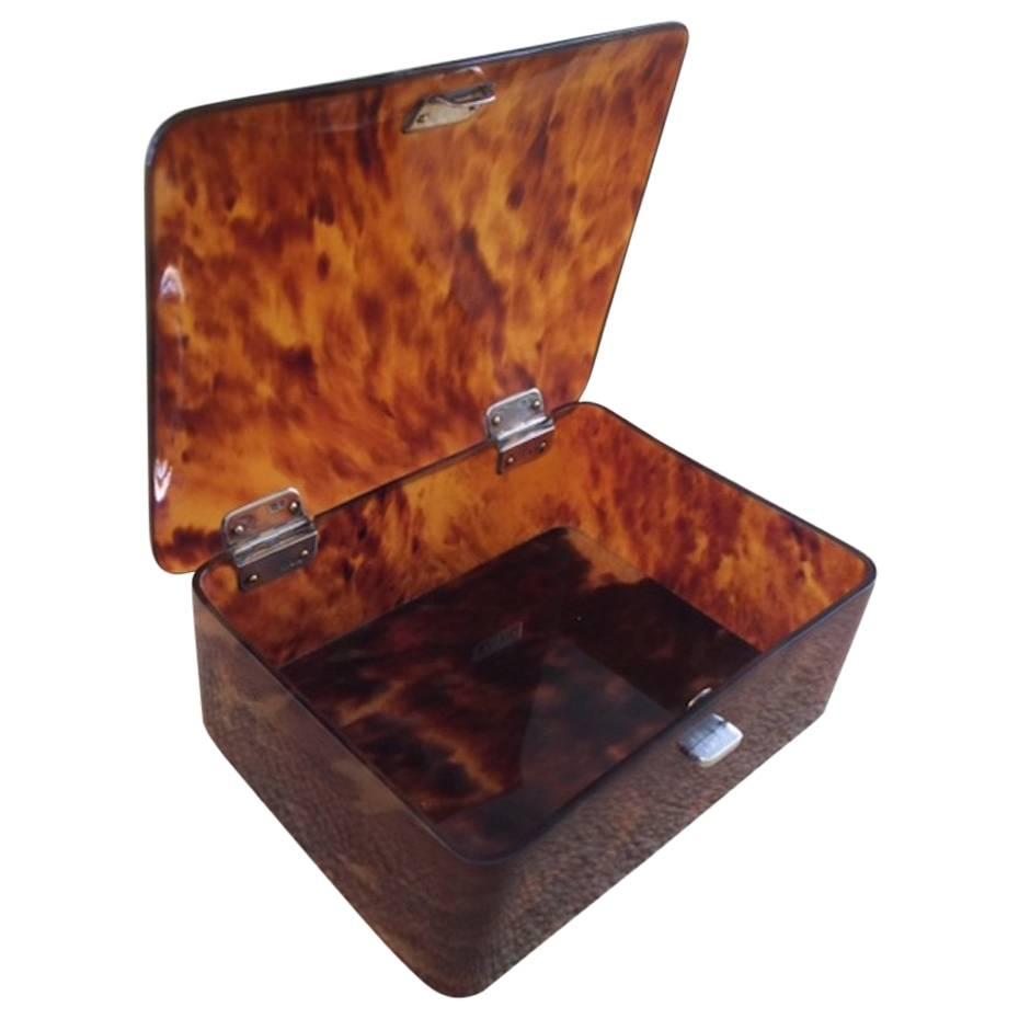Tortoiseshell Box with Silver Mounts Dated London, 1905 For Sale