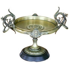 19th Century Large French Bronze Compote with Rich Decoration