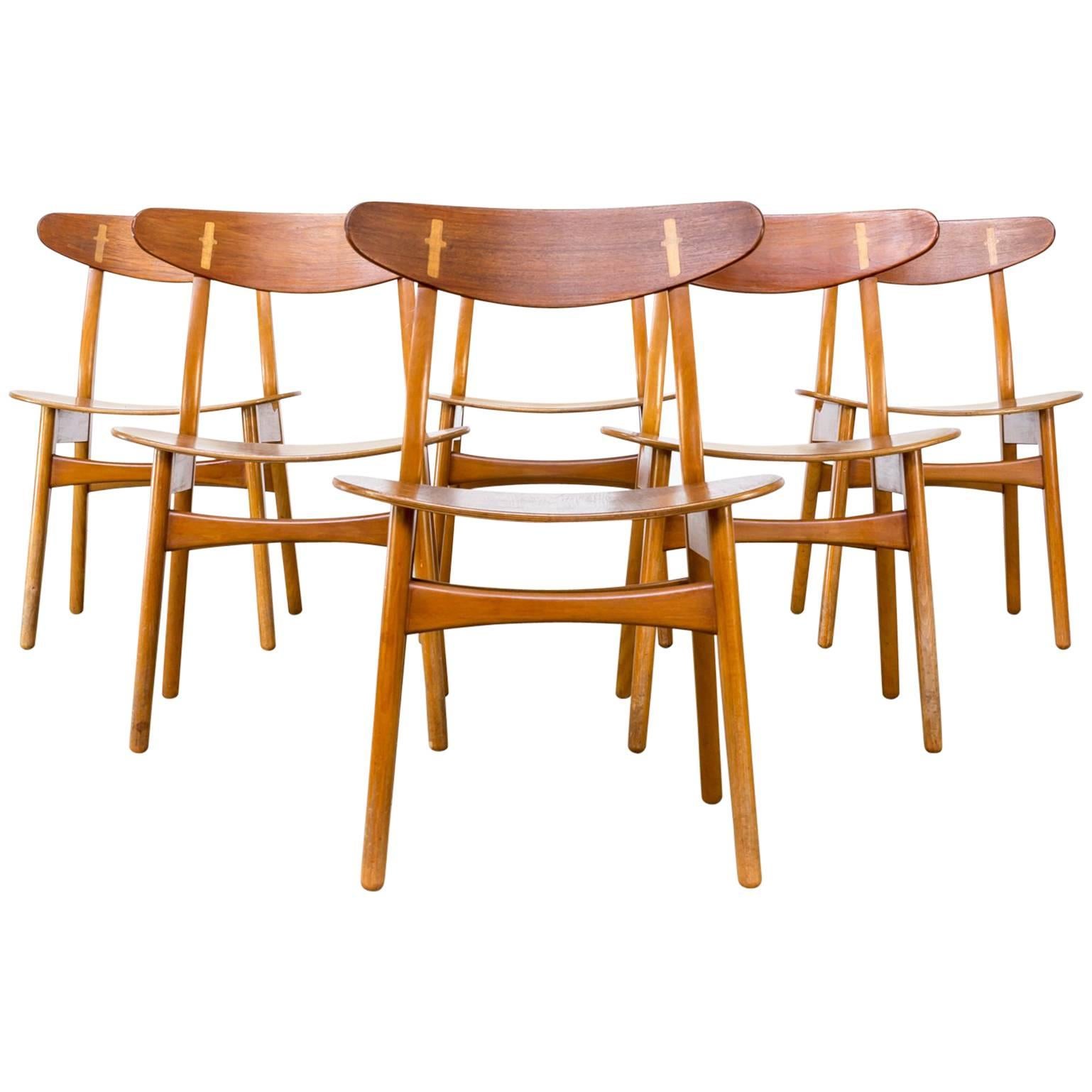 1950s Hans J Wegner CH-30 Dining Chairs for Carl Hansen & Son Set of Six For Sale